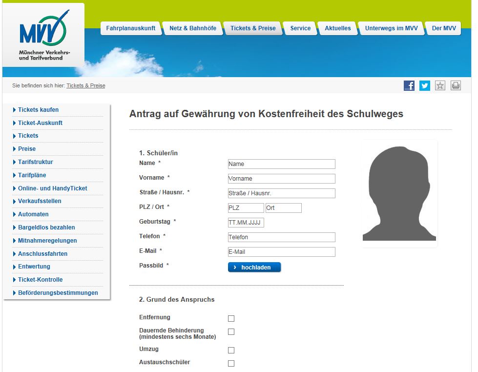 Online-Antragstellung zur Schülerbeförderung im Landkreis Dachau
