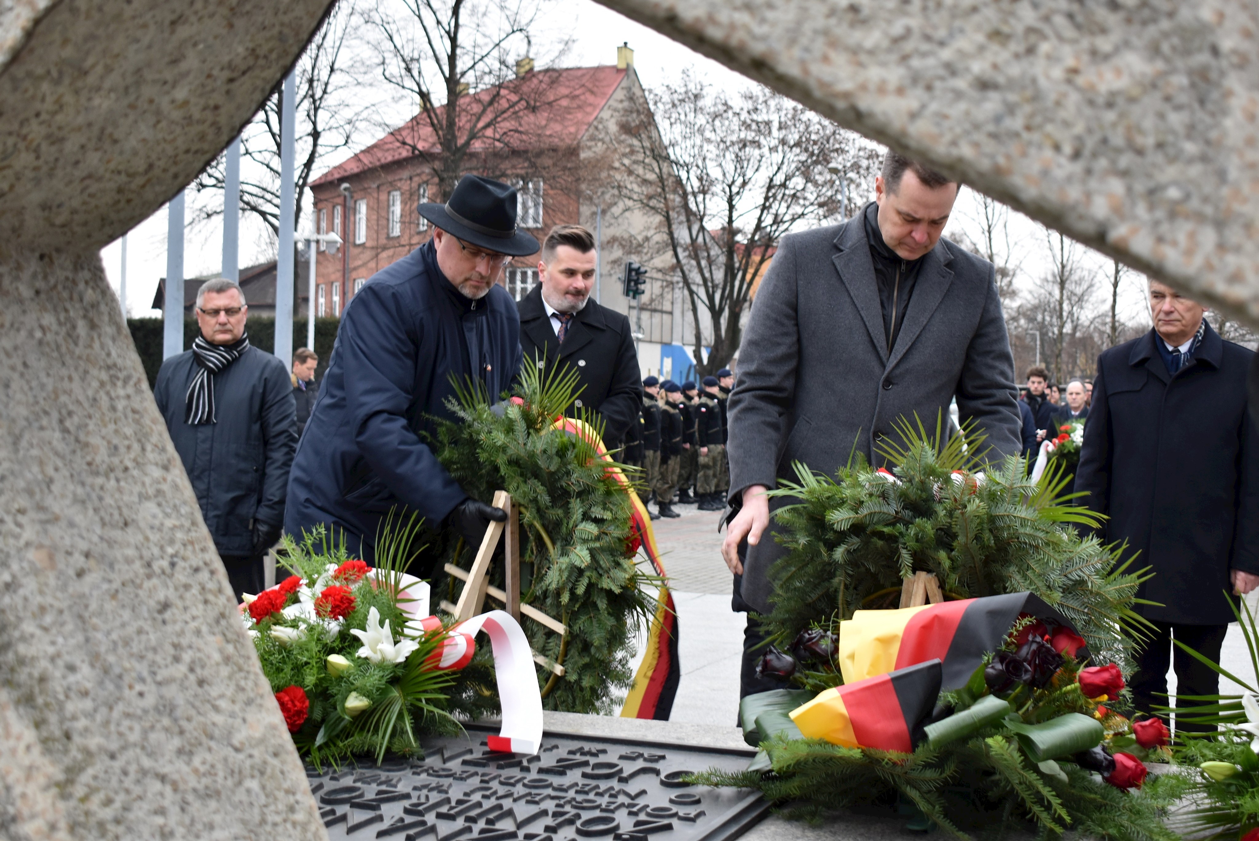 Kranzniederlegung bei der Gedenkfeier zum 78. Jahrestag der Befreiung des KL Auschwitz-Birkenau