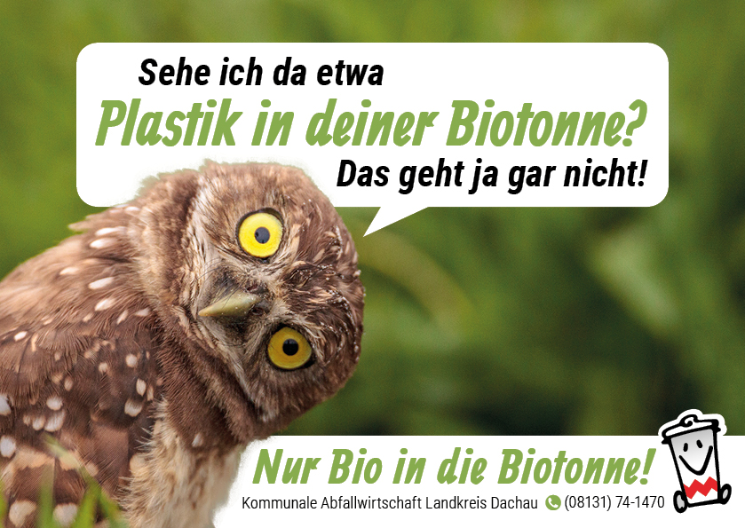 Bitte kein Plastik und keine Biokunststofftüten in die Biotonne!  Jetzt wird wieder kontrolliert. 