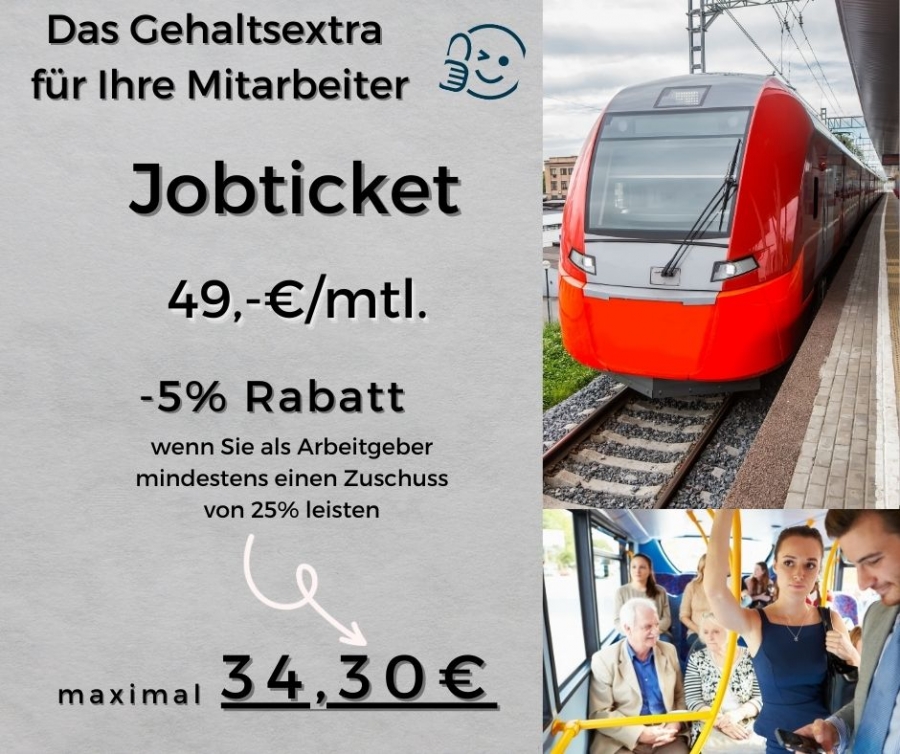 Gehaltsextra für Mitarbeiter - das 49 Euro Ticket als Jobticket