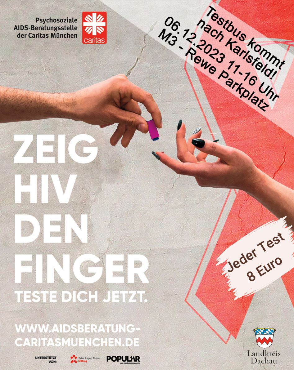 Anonymer HIV-Test-Bus am 6. Dezember 2023 in Karlsfeld 