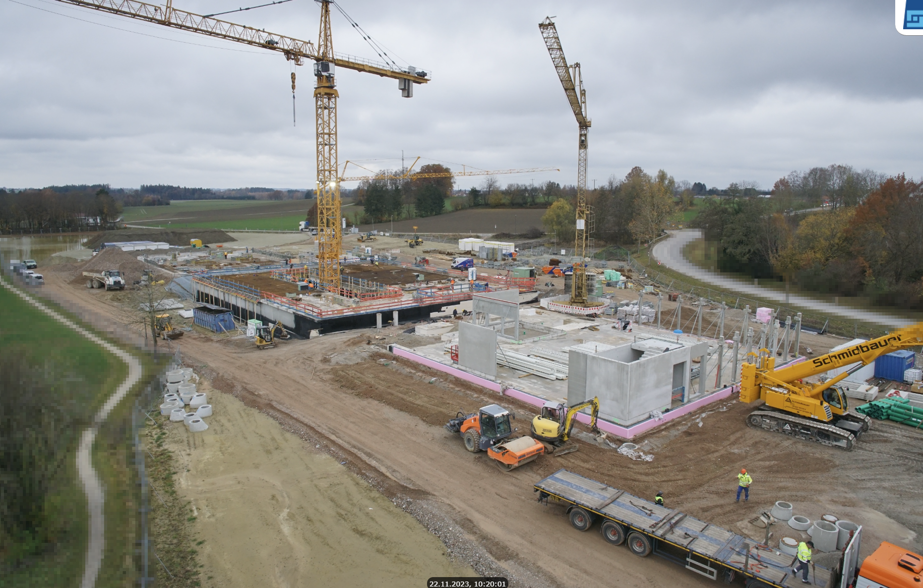 Baumrodungsarbeiten im Vorfeld der Kreuzungsumbauten am neuen Gymnasium Röhrmoos