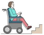 Rollstuhlfahrer können nicht über Treppen fahren