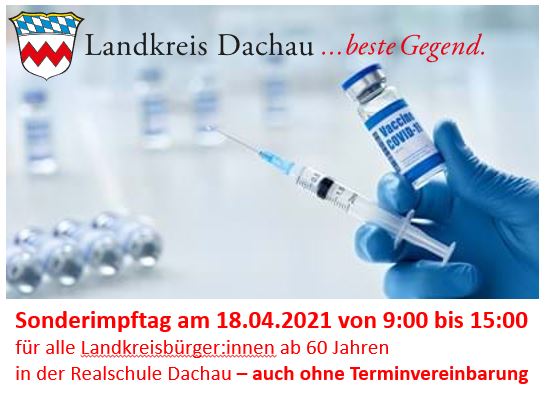Sonderimpftag für alle Landkreisbürger:innen ab 60 Jahren