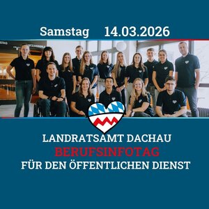 Bild vergr&ouml;&szlig;ern: die Gruppe der Auszubildenden im Landratsamt, Text Samstag 14.3.2026 Berufsinfotag