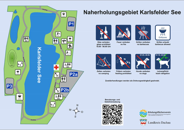 Bild vergr&ouml;&szlig;ern: Beschilderung am Karlsfelder See