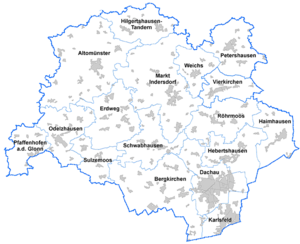 Bild vergr&ouml;&szlig;ern: Übersichtskarte Landkreis Dachau