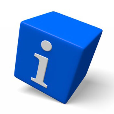 Blauer Würfel mit einem weißen "I"