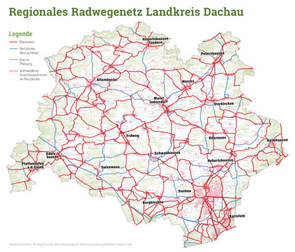 Bild vergr&ouml;&szlig;ern: Regionales Radwegenetz Landkreis Dachau