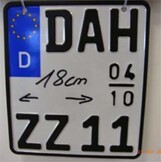 Motorradkennzeichen