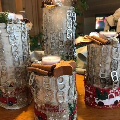 Bild vergr&ouml;&szlig;ern: Kerzenhalter mit Dosenlaschen