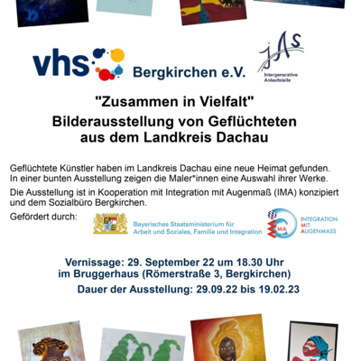 Bild vergr&ouml;&szlig;ern: Ankündigung Bilderausstellung "Zusammen in Vielfalt".