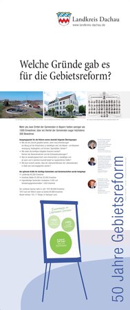 Bild vergr&ouml;&szlig;ern: Bild eines Flyers, der beschreibt, welche Gründe es für die Gebietsreform gab.