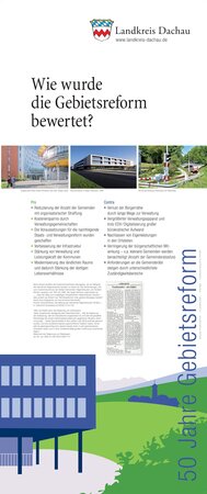 Bild vergr&ouml;&szlig;ern: Bild eines Flyers, der beschreibt, wie die Gebietsreform bewertet wurde.